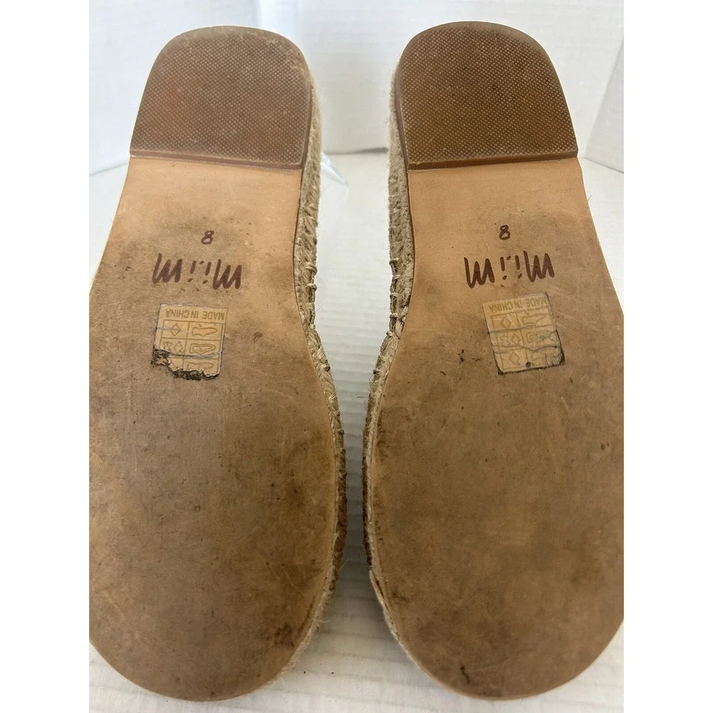 Mi.iM Animal Print Lace Up Espadrilles Sandals Slides Women's size 8